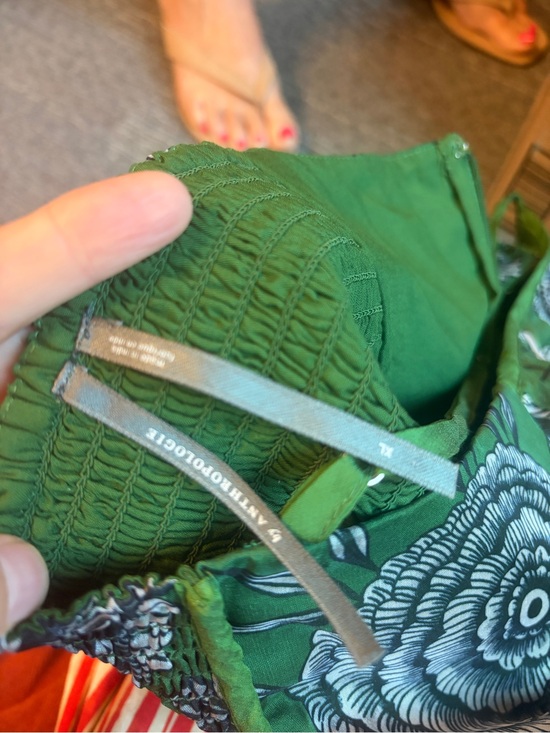 Anthropologie Dresses & Skirts - Anthropologie Green Floral Smocked midi dress